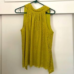 J Crew lace chartreuse halter top